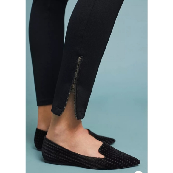 ANTHROPOLOGIE The Essential Slim Pants Ankle Zip | Black - Picture 3 of 13